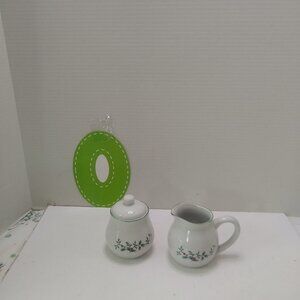 ROYAL SEASONS HOLLY RN4 CHINA STONEWARE Creamer & Sugar Bowl